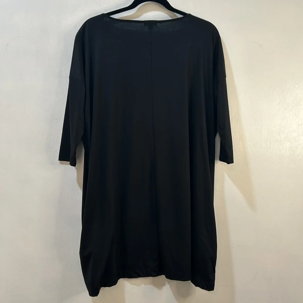 GAD MIDI DRESS Sz SMALL BLACK LONG SLEEVES OVERSIZED NEW - Picture 2 of 11